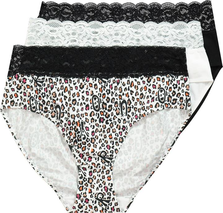 Immagine prodotto TruYou TRUYOU-Midislips, 3er-Pack, Spitze, uni/Leomuster (54)