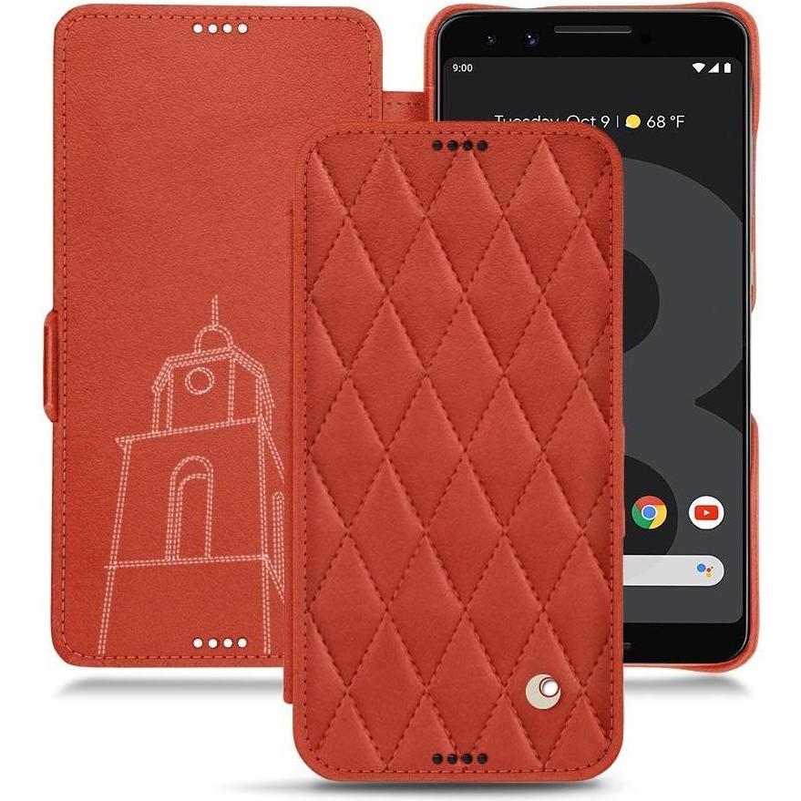 Noreve Lederschutzhülle horizontal (Google Pixel 3), Smartphone Hülle, Orange