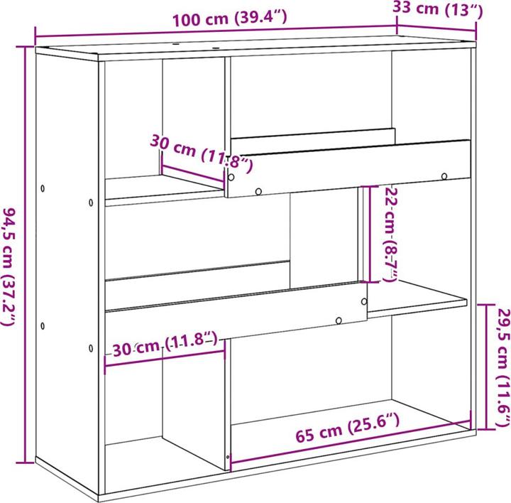 Produktbild vidaXL Liberatore (100 x 33 x 125.50 cm)
