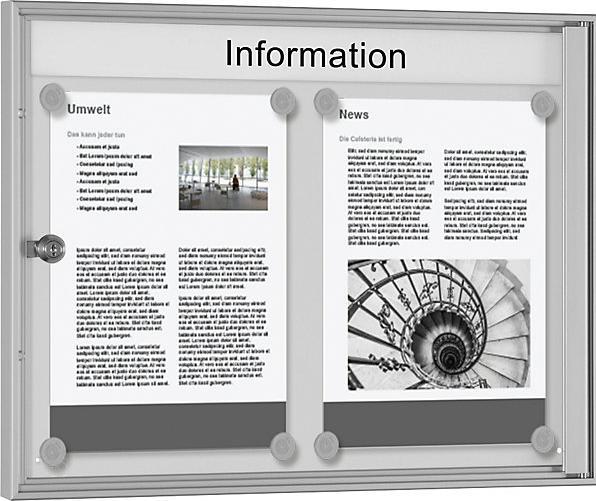 Actual product image kaiserkraft Display case for indoor (Magnet board, 50 x 38 cm)