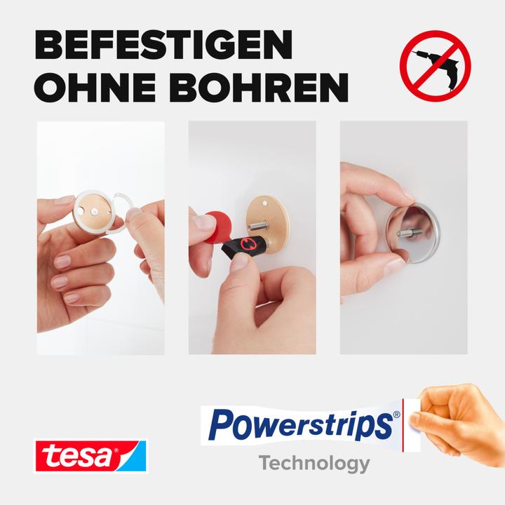 Produktbild tesa Klebeschraube für Mauerwerk & Stein, rund, 5kg Halteleistung