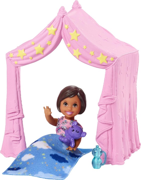 Produktbild Barbie Skipper Babysitters Inc. Schlafenszeit-Spielset mit Kleinkind-Puppe, Zelt und Schlafsack