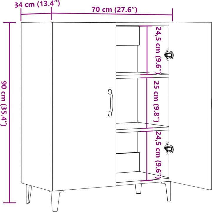 Valeurs nutritives et ingrédients vidaXL Sideboard (70 x 34 x 90 cm)