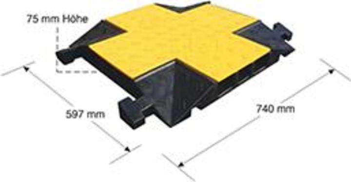 Actual product image Moravia Cable duct, large, crossing element, black / yellow. (Cable bridge, 59.70 cm)