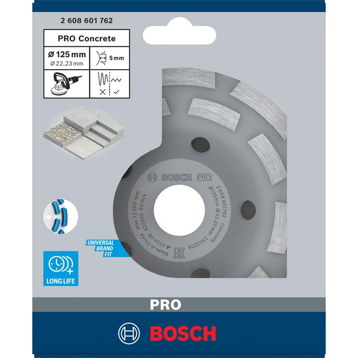 Actual product image Bosch Professional Zubehör PRO Concrete cup wheel, 50 x 125 mm, 22.23 mm (22.23 millimetres)