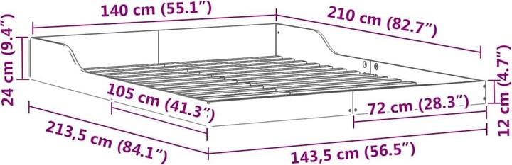 Image du produit vidaXL Plattformbettgestell (140 x 210 cm)