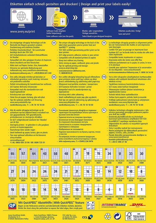 Produktbild Avery Universal-Etiketten