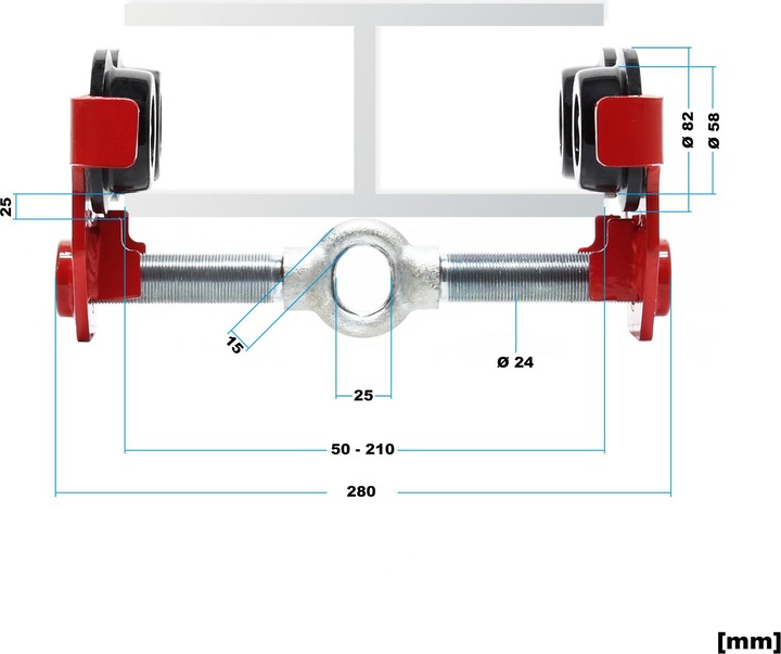 Produktbild Wiltec Laufkatze 1000kg 55-210mm Rollfahrwerk Handfahrwerk Unterflanschlaufkatze