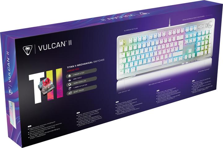 Actual product image Turtle Beach - Clavier de jeu mécanique RGB Filaire Vulcan II Blanc - Disposition Azerty FR (FR, Cable)