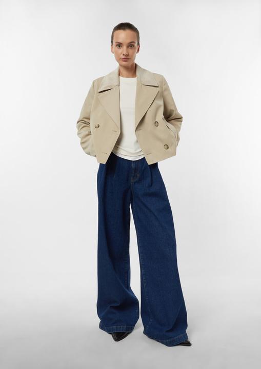 Produktbild Comma T-Shirt Basic Langarm Viskoseshirt mit Kontrast Doppelbündchen (34)