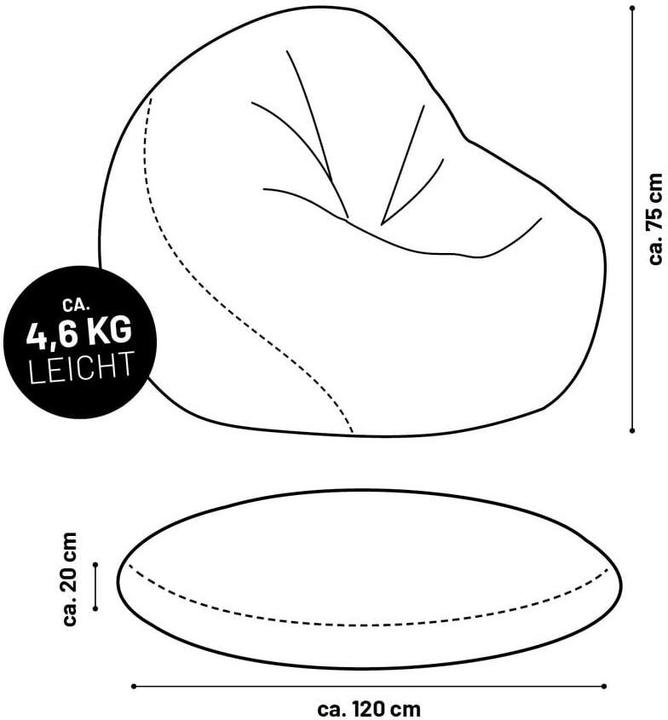 Produktbild Lumaland Runder Sitzsack 2 in 1, 300 l Polyester (PES), Rot