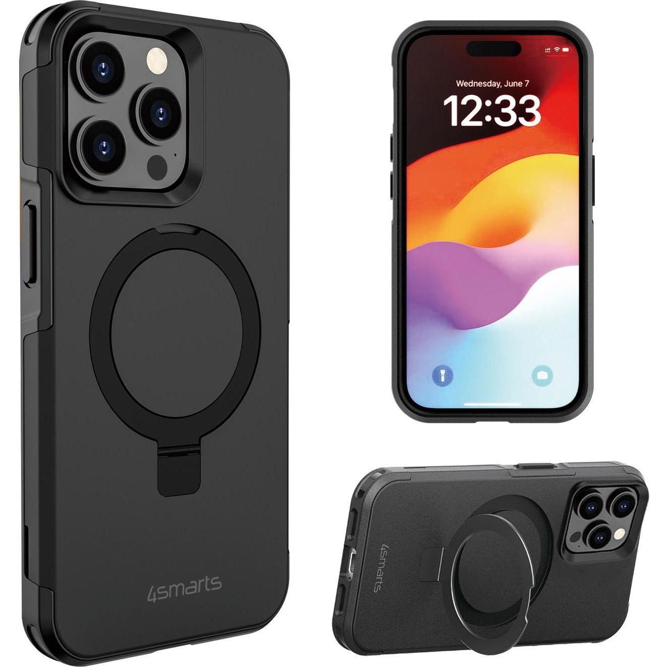 Thumbnail - 4smarts Defend Case Magic Stand (Apple iPhone 15 Pro Max), Smartphone Hülle, Schwarz