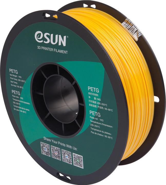 Productafbeelding eSUN PETG 1,75mm Solid Yellow 1kg 3D Filament (PETG, 1.75 mm, 1000 g, Geel)