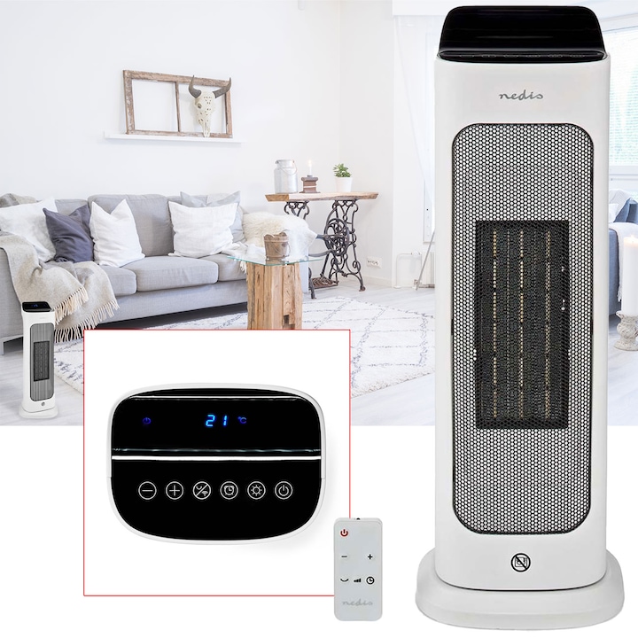 Immagine prodotto Nedis Termoventilatore SmartLife in ceramica PTC | Wi-Fi | 2000 W | 2 impostazioni di calore | (2000 W)