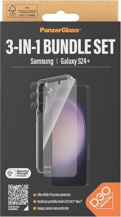 Produktbild PanzerGlass Bundle Ultra Wide FIt Glass + Case + Lens (1 Stk., Samsung Galaxy S24+)