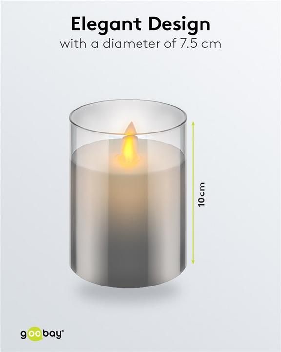 Image du produit Goobay Bougie LED en cire véritable, 75x100mm (1 x)