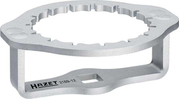 Actual product image HAZET Oil filter wrench 2169-12 ∙ Square, hollow 12.5 mm (1/2 inch) ∙ Groove profile ∙ 107 mm
