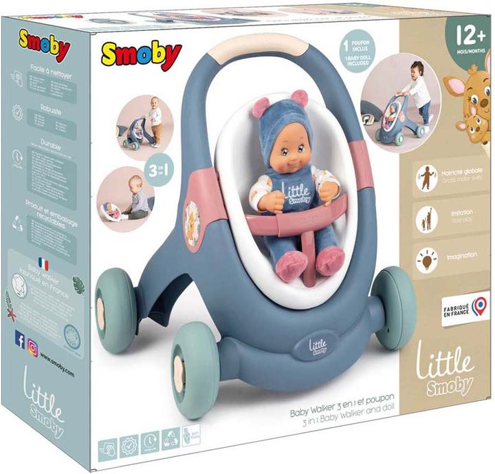 Actual product image Smoby 3-in-1 baby walker doll's pram