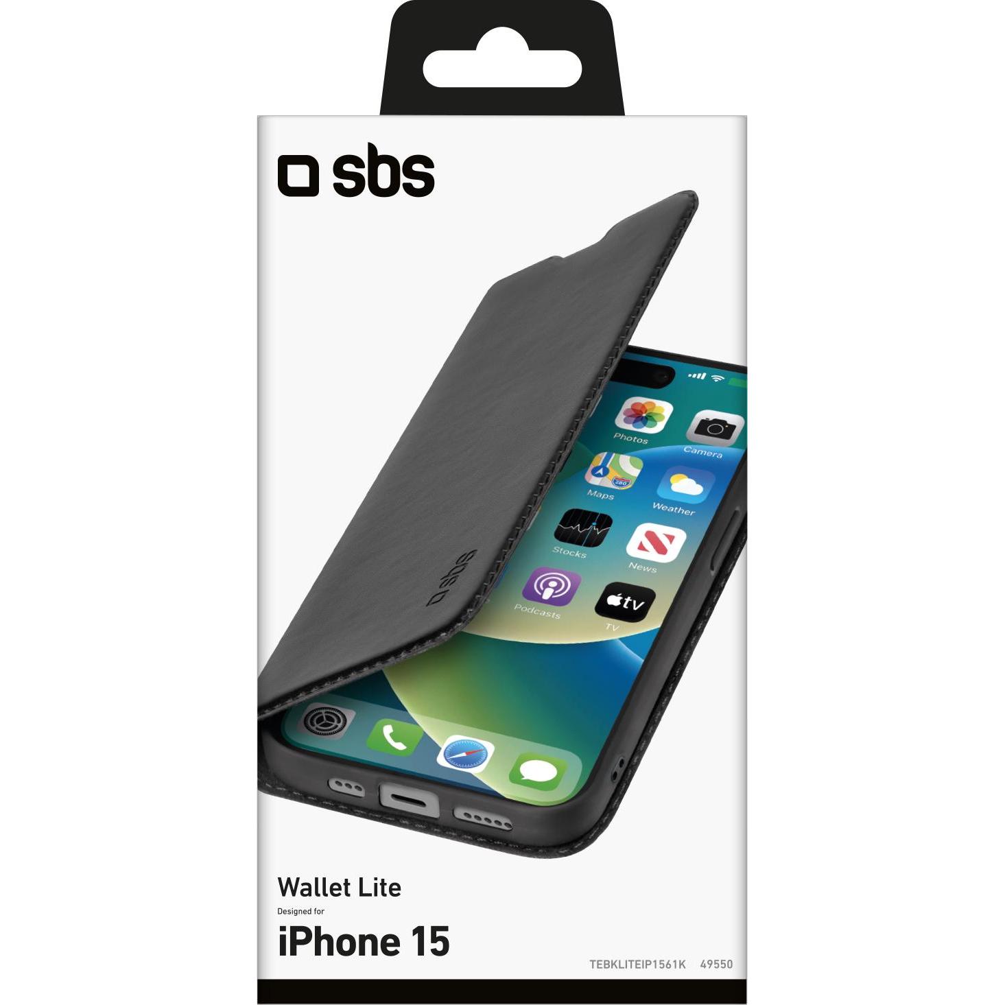 Thumbnail - SBS Lite (Apple iPhone 15), Smartphone Hülle, Schwarz