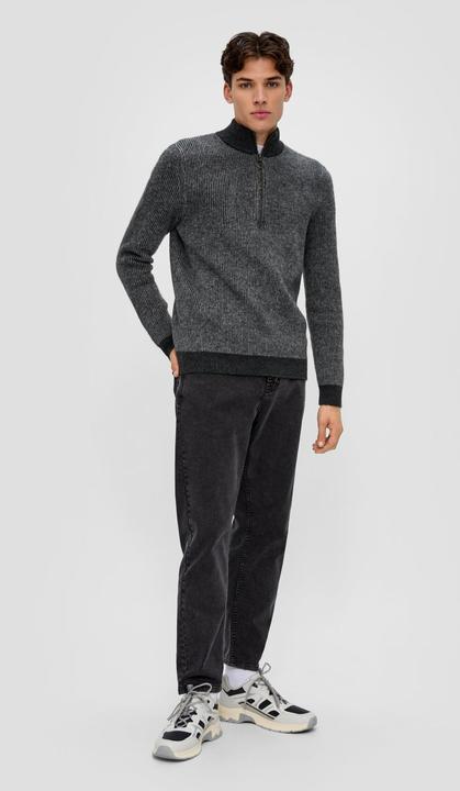 Produktbild s.Oliver Strickpullover Strickpullover mit Rippstruktur (XL)