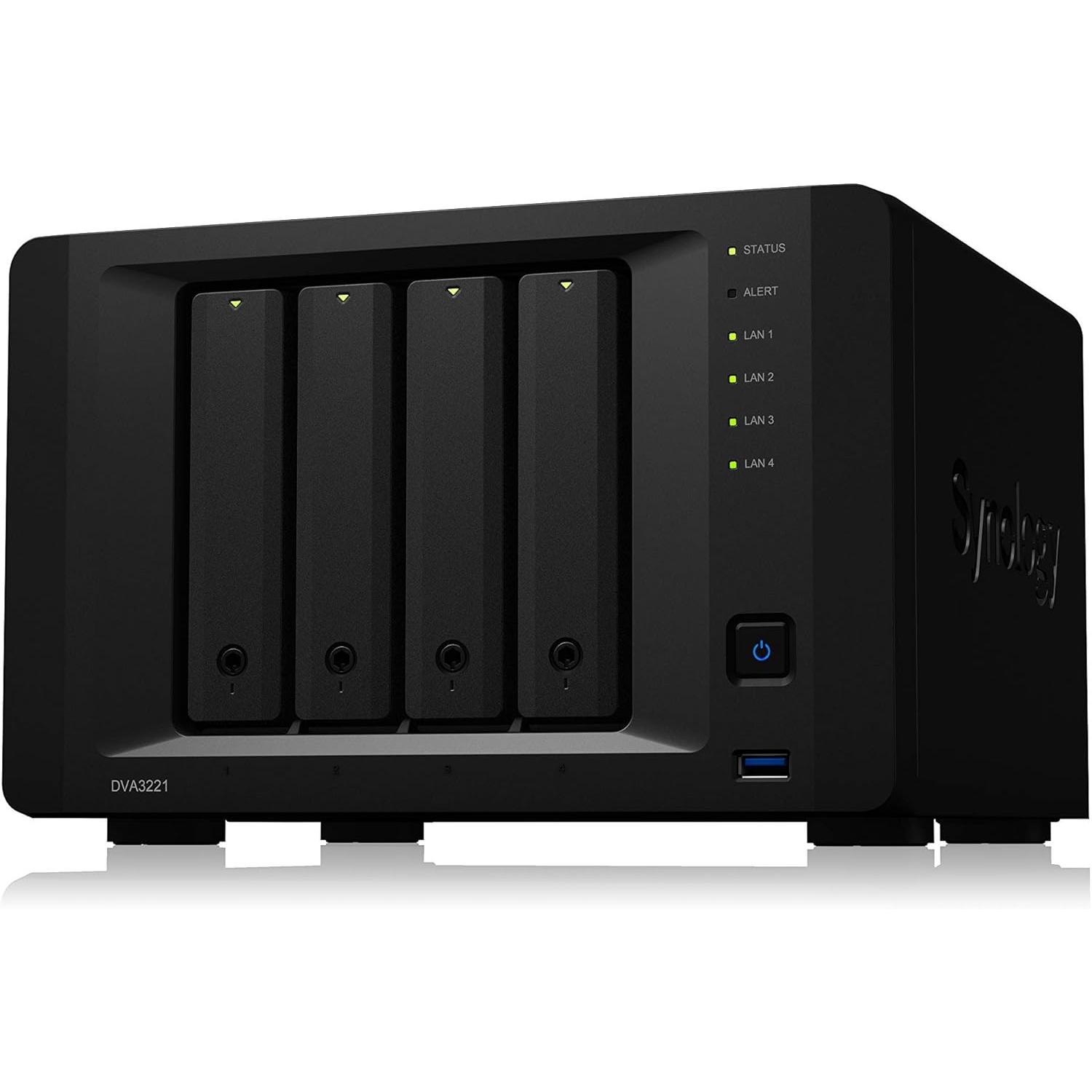 Synology 4 bay DVA Deep Learning Video Analytics DVA3221 Diskless, NAS, Schwarz