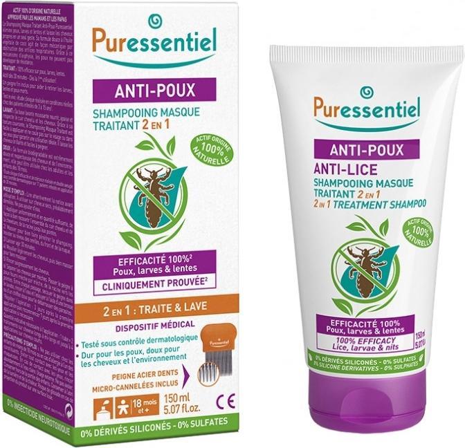 Immagine prodotto Puressentiel Maschera Shampoo Anti Pidocchi 2 in 1 +Pettine (150 ml, Shampoo per pidocchi)