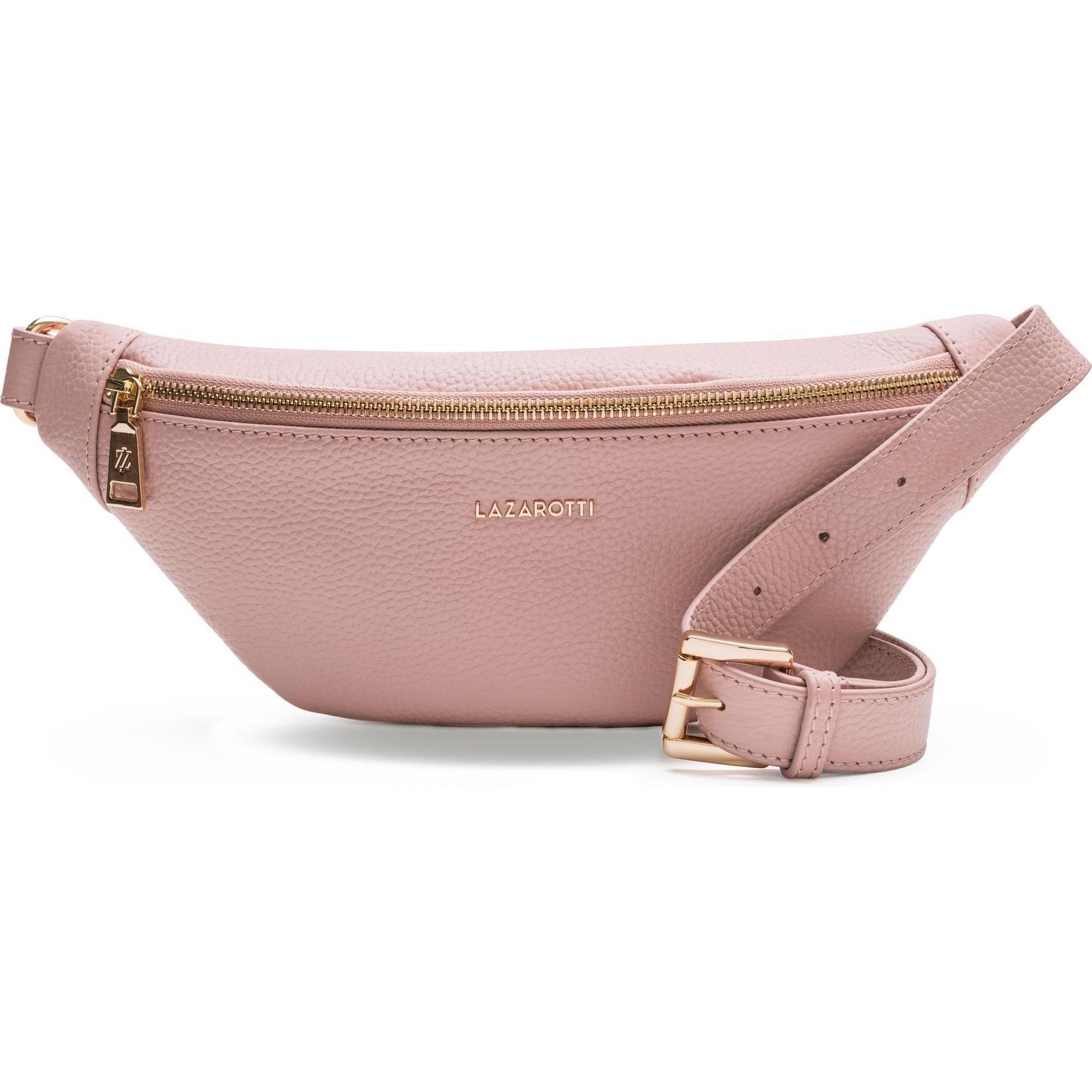 Lazarotti, Bauchtasche, Bologna Leather Gürteltasche Leder 31 cm, Rosa