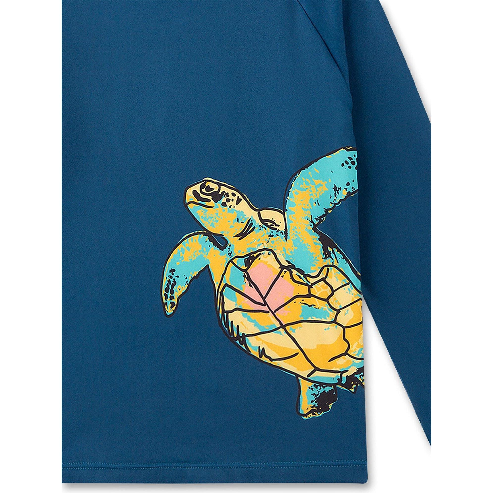 Thumbnail - Sanetta, Unisex, Badeshirt, Schwimmshirt langarm Schildkröte, Blau, (98)