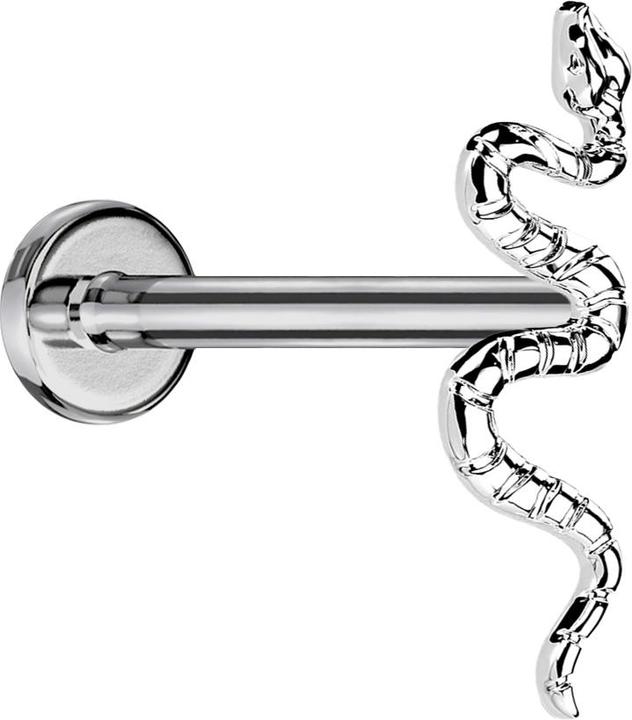Immagine prodotto Star Piercing Micro labret filo interno argento snake argento (senza ottone, Titanio G23)