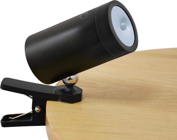 REV Luce a LED ricaricabile a clip, IP54, nera, con rilevatore di movimento