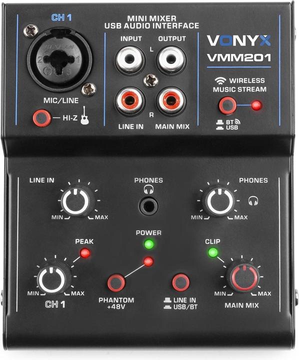 Vonyx Mischpult VMM201 (Studio- und Livemixer)
