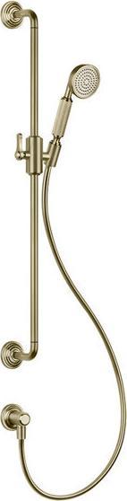 Actual product image Gessi Venti20 shower bar with wall connection bend, curved bracket and swivel shower holder, wall mo