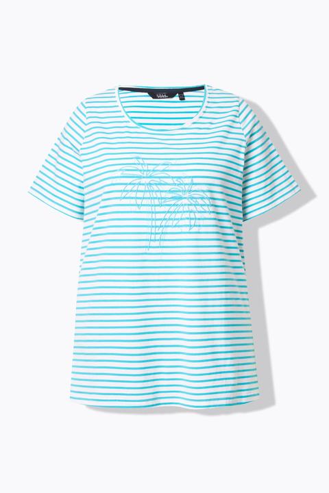 Actual product image Ulla Popken Palm Tree Embroidered Tee (62)