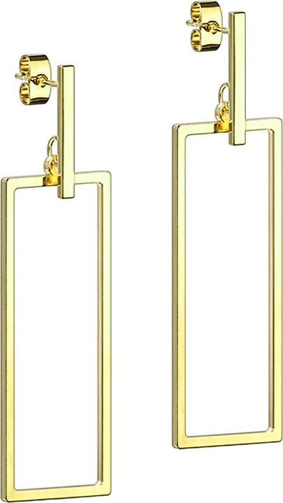Immagine prodotto Star Piercing Ohrstecker vegoldet Balken Anhänger langes Viereck (senza ottone, Acciaio chirurgico 316L)