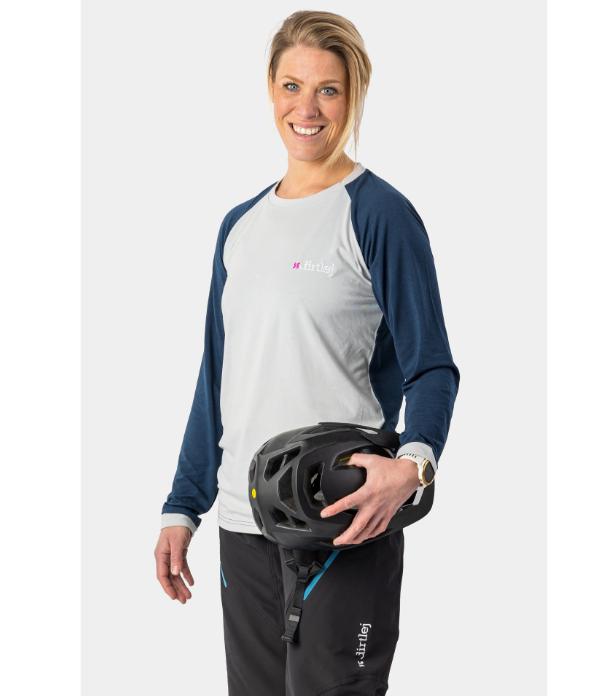Produktbild dirtlej Mountee drirelease® Merino Longsleeve Ladies Jersey, grau/blau, XS (XS)