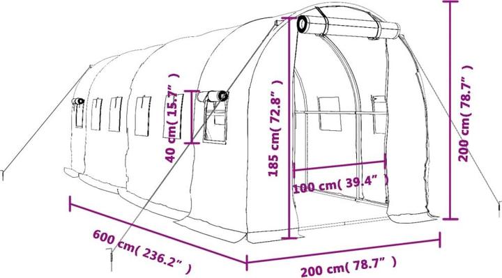 Produktbild vidaXL Gewächshaus