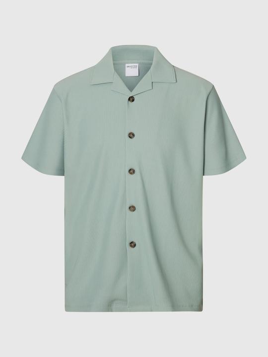 Actual product image Selected Geripptes cuban collar Kurzarmhemd (L)