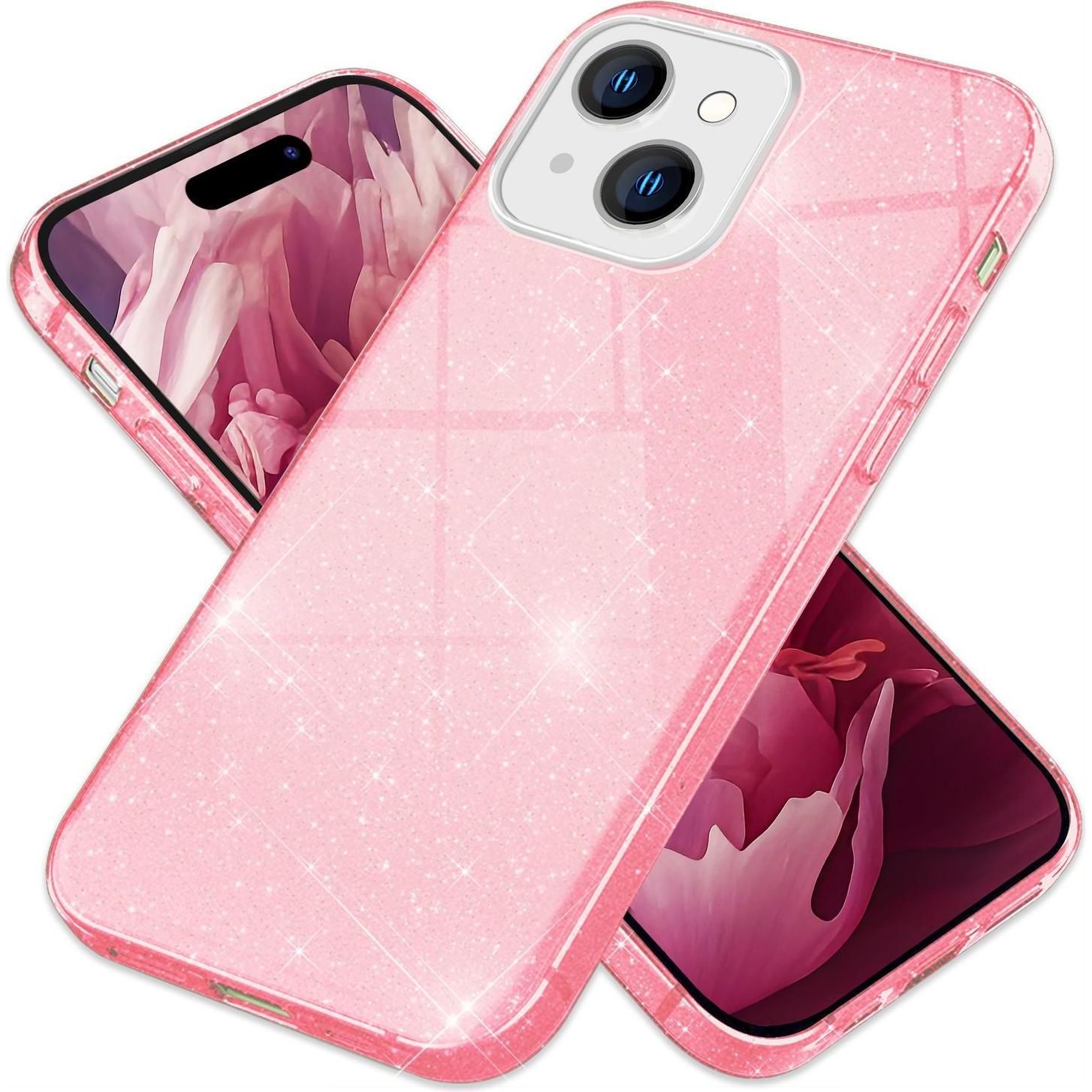Nalia Glitzer Hülle (Apple iPhone 15), Smartphone Hülle, Pink