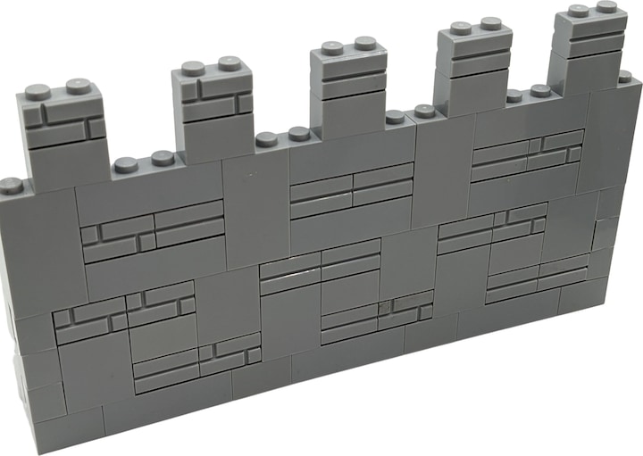 Image du produit LEGO MOC Mur médiéval Chevalier Château - gris - 68 pièces - nouveau (LEGO Accessoires)