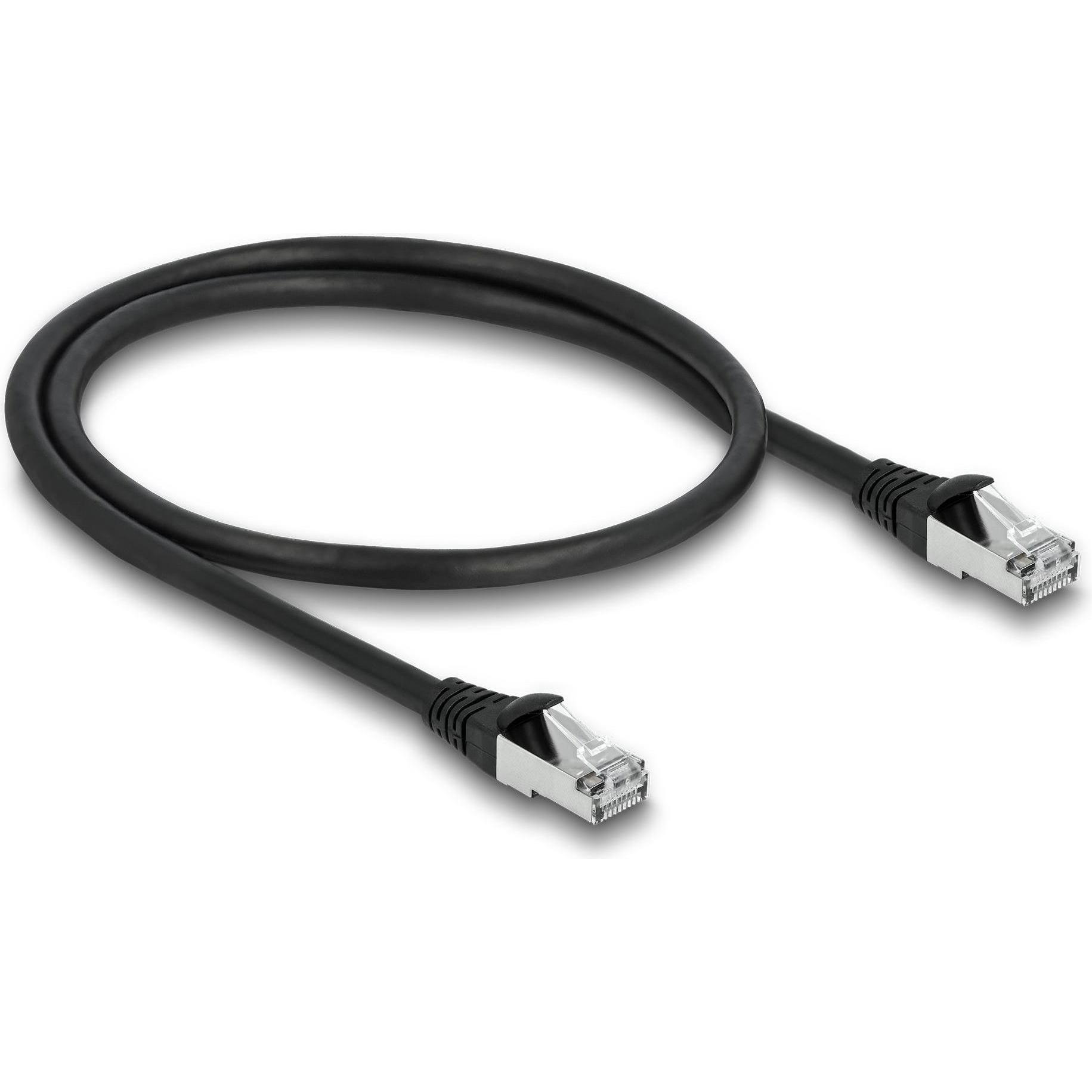 Thumbnail - Delock RJ45 Netzwerkkabel Cat.6A S/FTP PUR Outdoor 0,5 m schwarz (S/FTP, CAT6a, 0.50 m), Netzwerkkabel