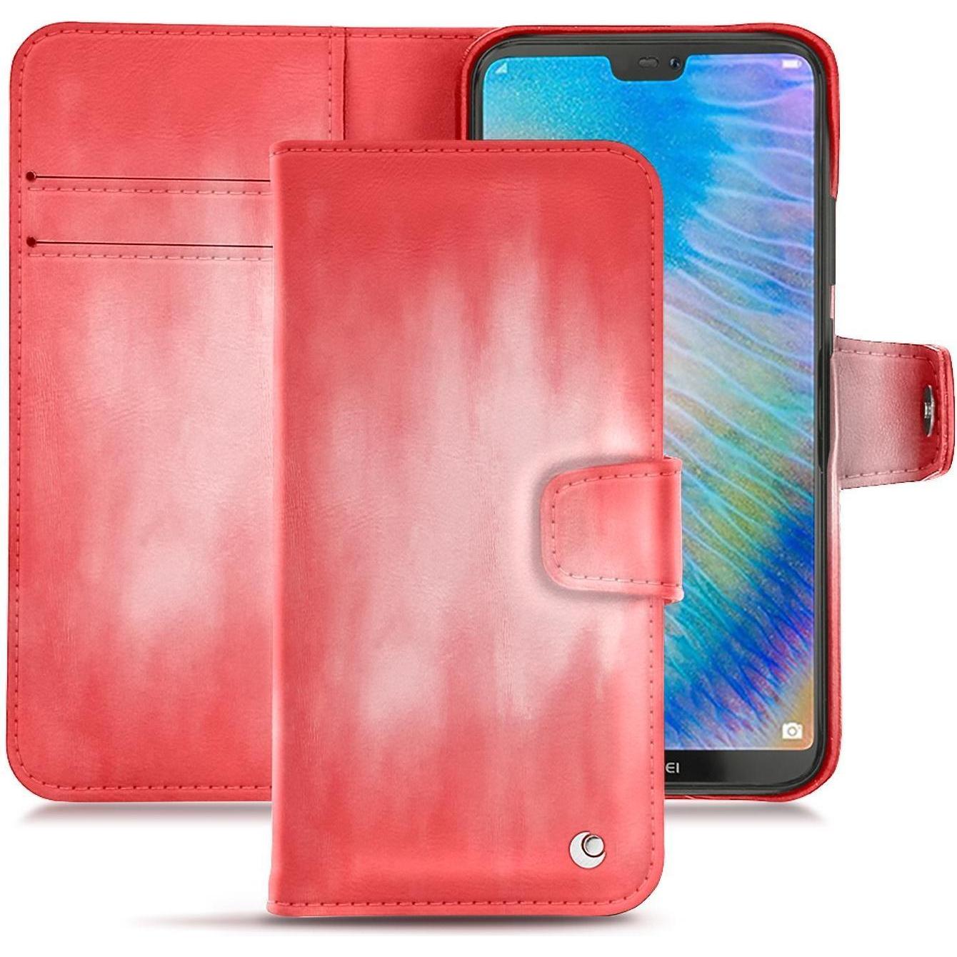 Noreve Lederschutzhülle Wallet (Huawei P20 Lite), Smartphone Hülle, Rosa