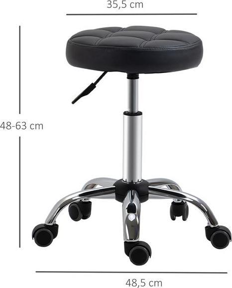 Immagine prodotto Swisshandel24 Set di 2 sgabelli con rotelle, regolabili in altezza e girevoli 35,5 x 48-63 cm