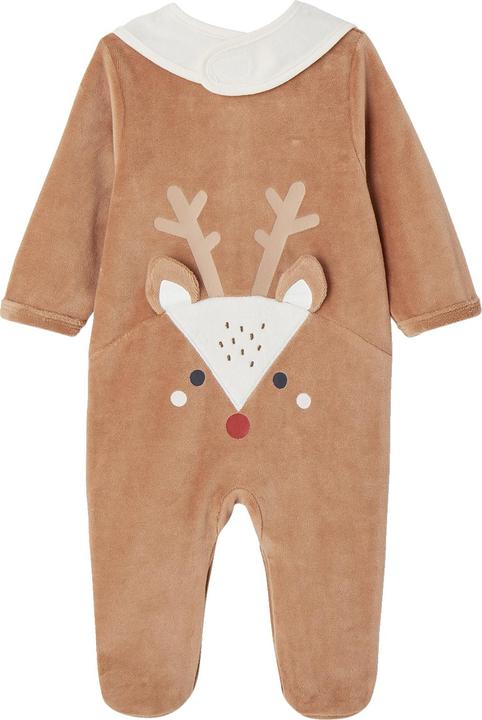 Vertbaudet Weihnachtliches Baby Geschenk-Set: Strampler & Lätzchen, Rentier (0 Monate)