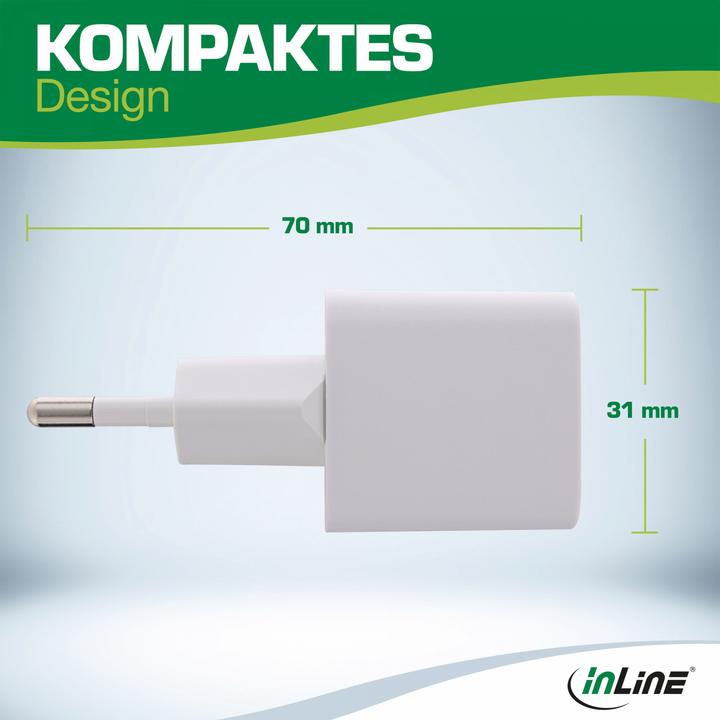 Produktbild InLine USB Netzteil Ladegerät Single USB-C (33 W, 1 Port)