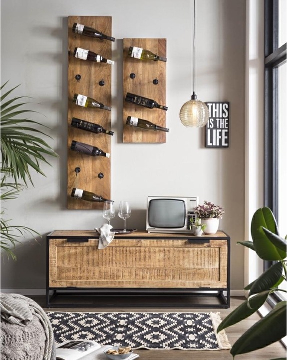 Actual product image SIT Möbel Wall wine rack Rustic nature (33 x 148 x 16 cm)