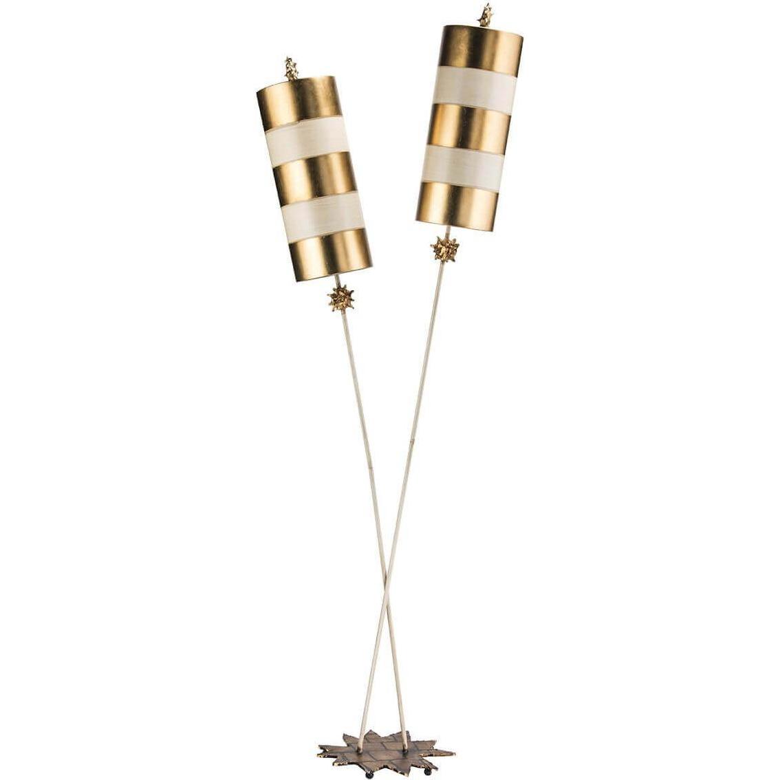 Elstead Lighting, Stehlampe, Nettle Stehleuchte E27 2-fach Gold und taupe (E27)