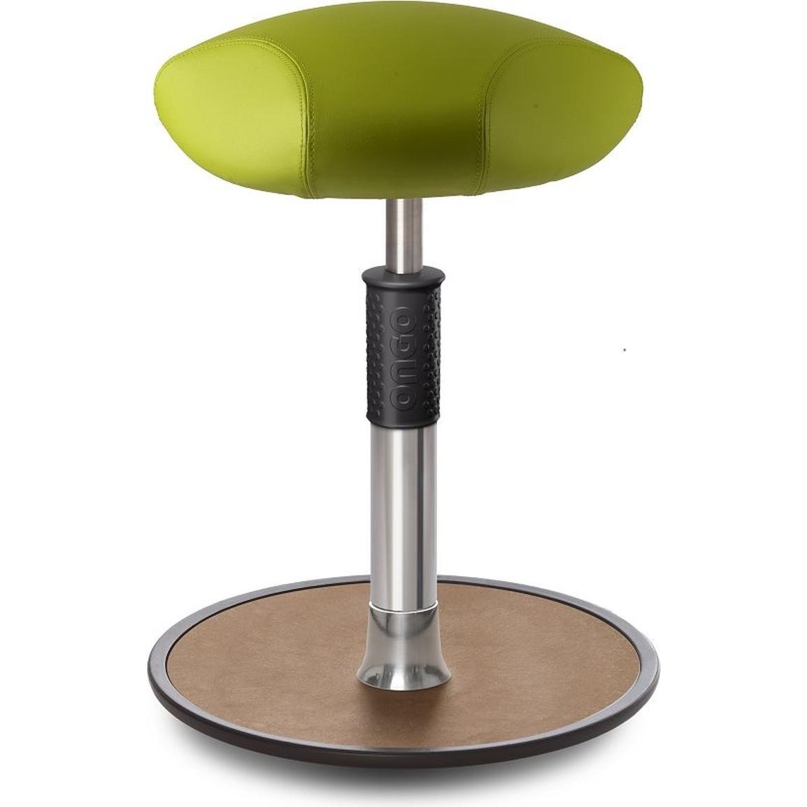 Ongo, Bürostuhl, Sitz- Stehhocker Free Regular Triangel skai Kunstleder Hellgrün Chrom /Natur