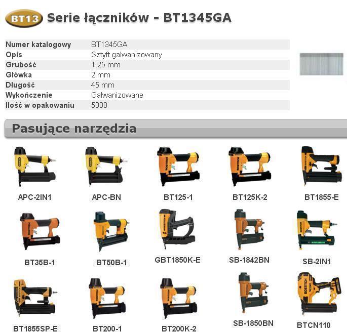 Productafbeelding Bostitch BT13-45-45mm Verzinkte Brad Spijker Verpakking van 5000 - BOSBT1345GA5