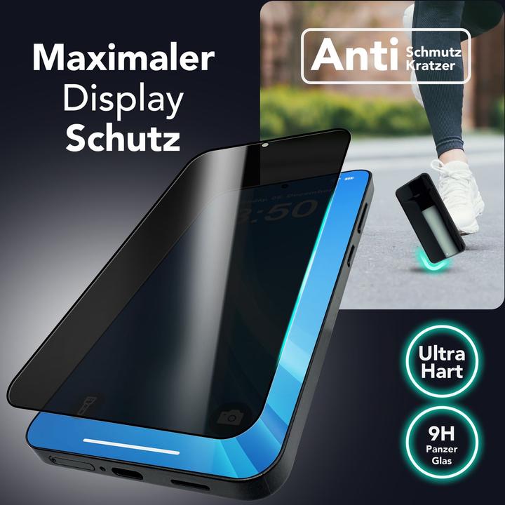 Produktbild Nalia AntiSpyX - Privacy Schutzglas mit Schablone - Full Screen Anti-Spy Protector (1 Stk., Samsung Galaxy S25)