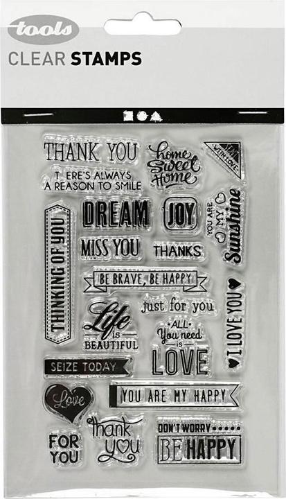 Image du produit Creativ Company Tampons avec texte en anglais. 1 feuille